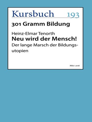 cover image of Neu wird der Mensch!